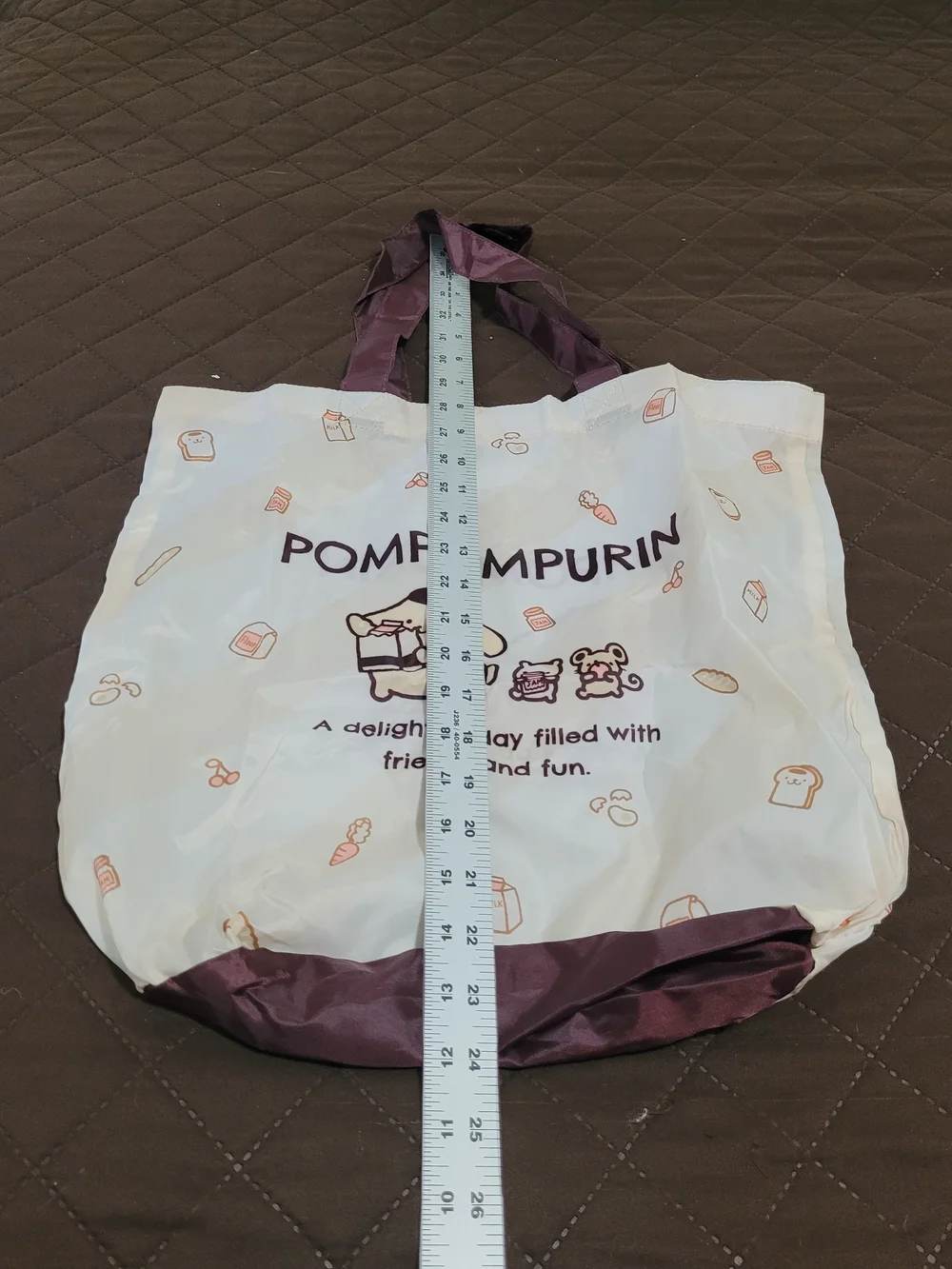 Sanrio Pompompurin Foldable Eco Bag Tote with Zippered Pouch - NWT